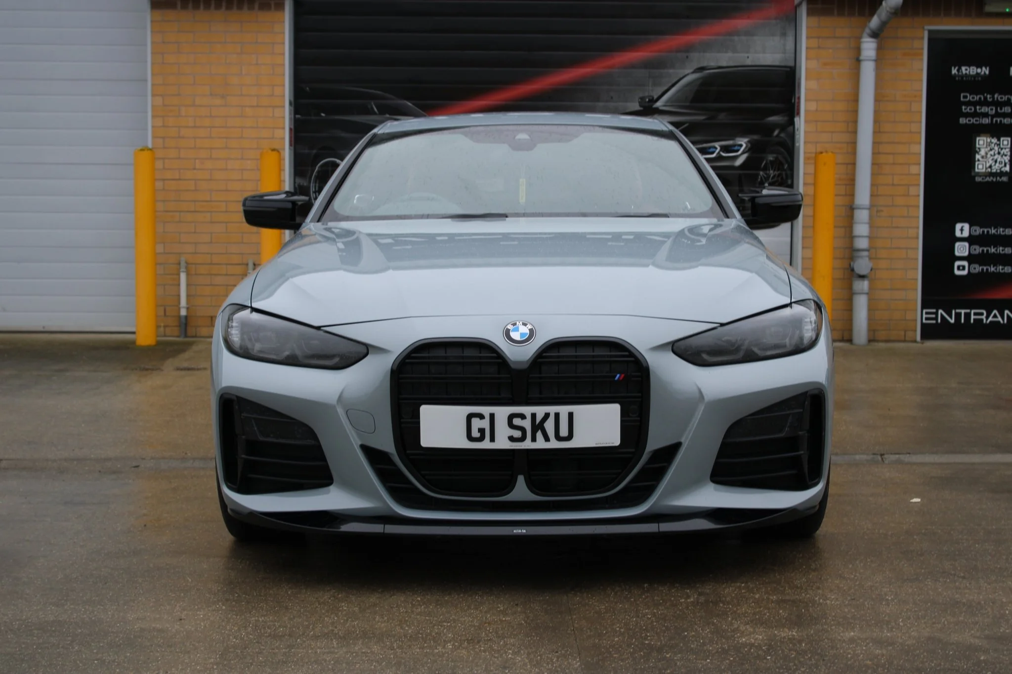 BMW 4 Series G22, G23 Grille M Style (Horizontal Slats) Gloss Black - Image 4