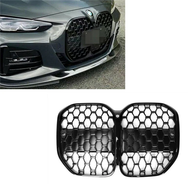 BMW G22, G23, 4 Series Grille Diamond Style 2020+ Gloss Black - Image 6