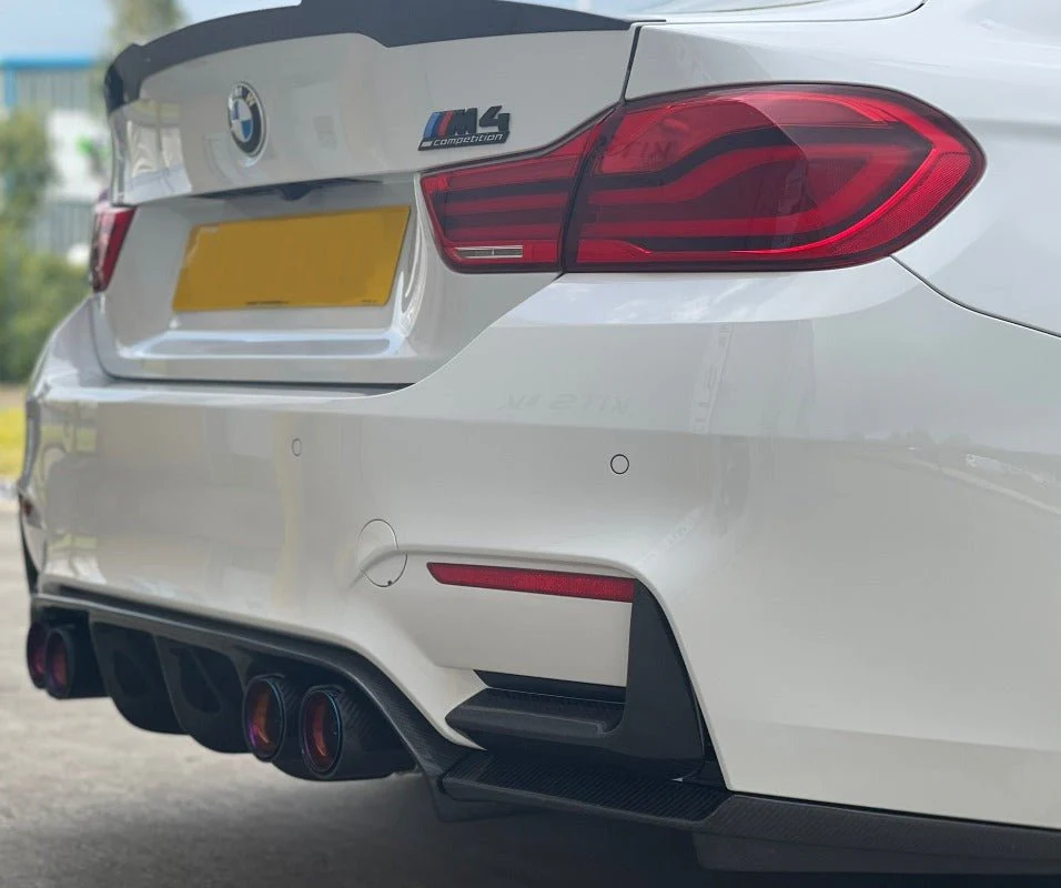 BMW M3 & M4 (F80 F82 F83) Gloss Black Diffuser 3pcs - V STYLE - Image 3