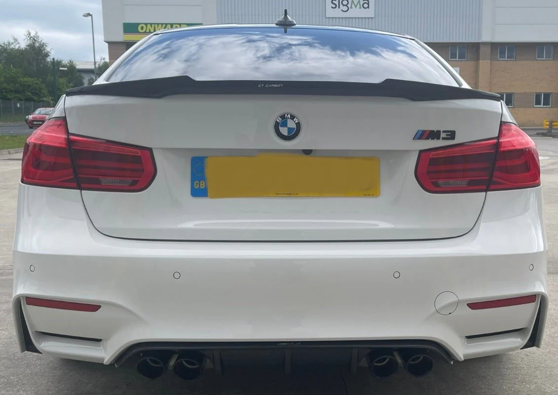 BMW F80 F30 Carbon Fibre V Style Spoiler | M3 Style Rear Wing - Image 3