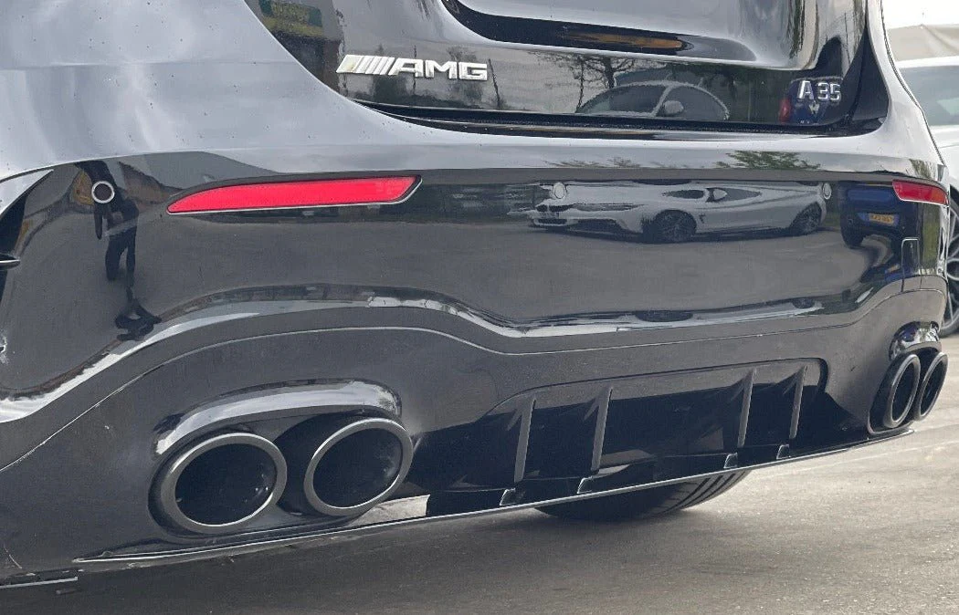 Mercedes A Class Gloss Black Diffuser with Quad Tips - Image 5