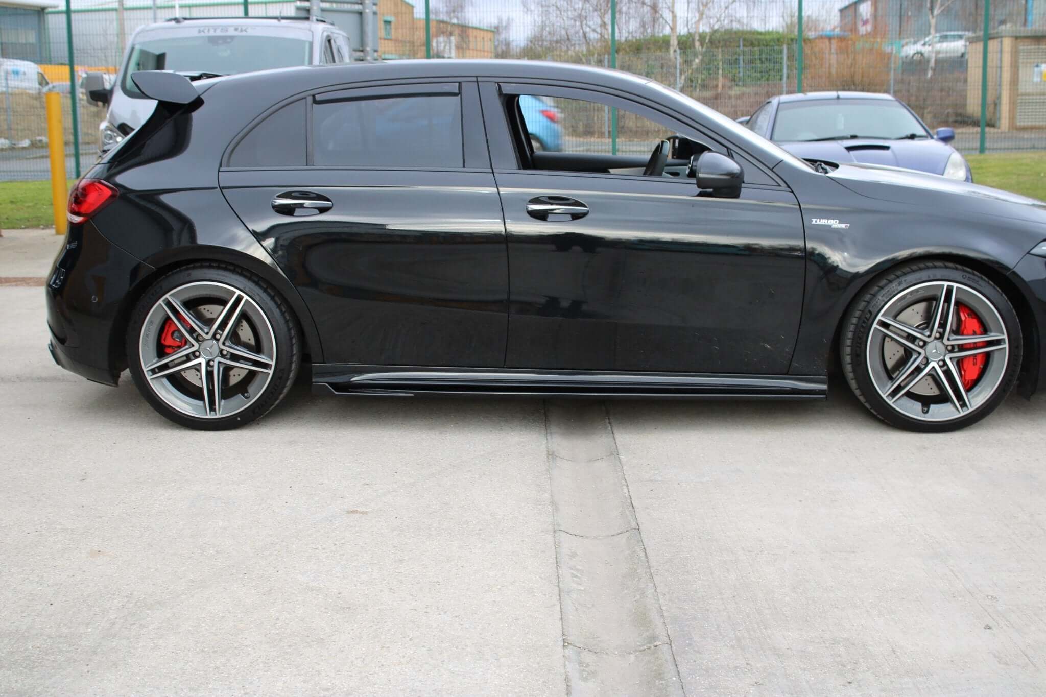 Mercedes W177 A35 A45 Side Skirt Extensions – Gloss Black - Image 5